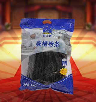 廚之選蕨根粉條產(chǎn)自四川綿陽1kg每袋，本品精選優(yōu)質(zhì)蕨根粉、紅薯淀粉、玉米淀粉等為原料，經(jīng)嚴格的管理和先進的生產(chǎn)工藝精制而成。本品絲條均勻，質(zhì)地柔韌，黝黑有光澤，在水中浸泡48小時不變色，不發(fā)漲。