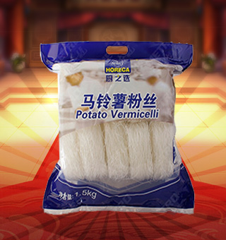 廚之選馬鈴薯粉絲產(chǎn)自山東煙臺1.5kg每袋，選用上等馬鈴薯，脫毒種薯嚴格培育，得天獨厚的自然條件，精心制作而成。采用上乘工藝，配合先進的生產(chǎn)技術(shù)，品質(zhì)安全有保障，讓您吃的放心。