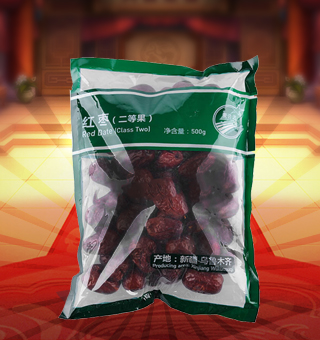 閩融紅棗(二等果)產(chǎn)自河北滄州500g每袋，滄州紅棗色澤鮮紅、皮薄、肉厚、核小、味道甘美清香，并具有較高的營養(yǎng)價值。