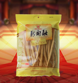 新閩融腐竹產(chǎn)自河南許昌250g每袋，采用優(yōu)質(zhì)大豆，保證所有原材料來自純正的原產(chǎn)地，無污染的生長環(huán)境，現(xiàn)代化的種植技術(shù)，綠色健康。皮質(zhì)光滑，色澤黃白，油光透亮，腐竹作為高蛋白食物，豆香濃郁，口感爽滑，營養(yǎng)豐富。