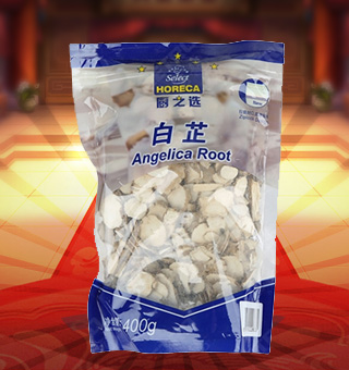 廚之選(HORECA SELECT)白芷產(chǎn)自廣西桂林400g每袋，選用上等的白芷為原料精心制作而成，品質(zhì)天然，口味純正。斷面白色，粉性足，味辛性溫，安全無污染，食用放心健康。經(jīng)現(xiàn)代先進的工藝加工制作，使?fàn)I養(yǎng)充分保留，深受消費者的喜愛。